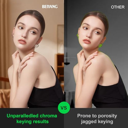 BEIYANG 8 Ft x 10 Ft Photography Backdrop Green Screen, Green Background Fabric Wrinkle Resistance, Greenscreen Photo Background for Chromakey Photo Studio Video Shooting - color: Green, size: 8x10ft