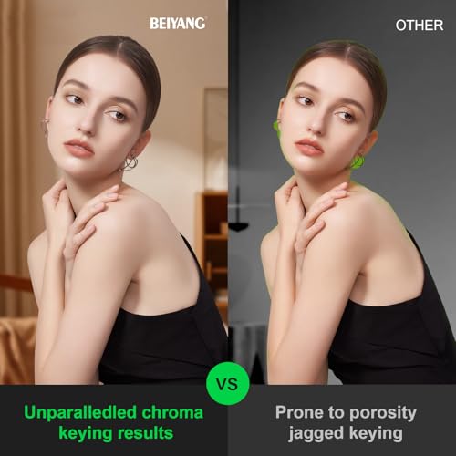 BEIYANG 8 Ft x 10 Ft Photography Backdrop Green Screen, Green Background Fabric Wrinkle Resistance, Greenscreen Photo Background for Chromakey Photo Studio Video Shooting - color: Green, size: 8x10ft