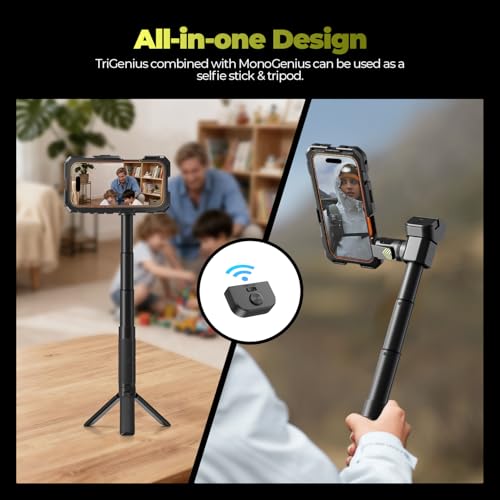 Freewell Genius Rig Cage for iPhone 17 Pro - Magnetic Filter Slot & 17mm Lens Mount, Tool-Free Setup, Multifunctional Tripod/Monopod Handle, Bluetooth Remote - style: 17 Pro