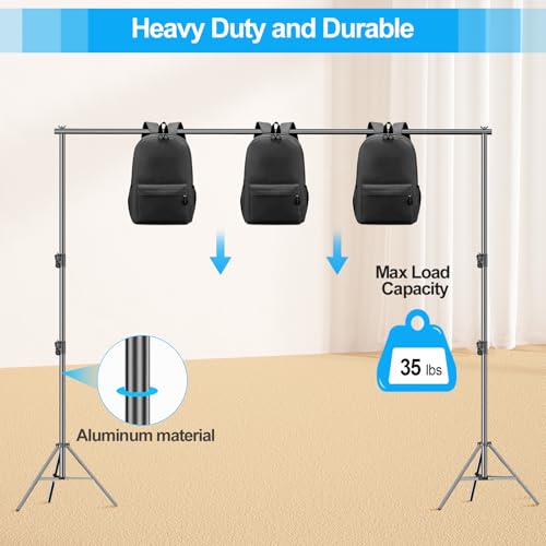 EMART Heavy Duty Backdrop Stand, 7 x 10ft Adjustable Background Support System Kit with Carry Bag for Photography - size: 7x10ft