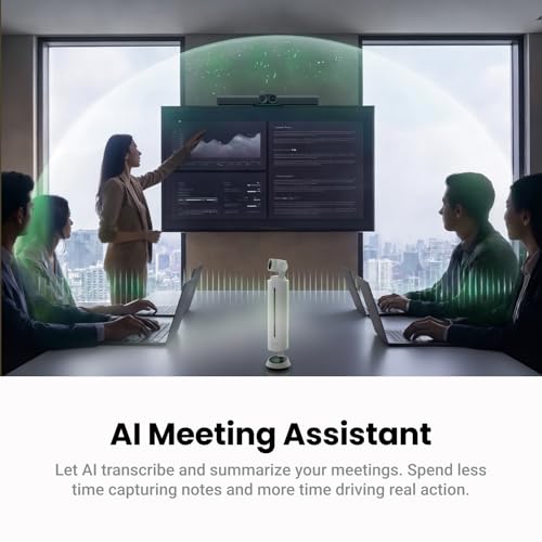 Insta360 Wave AI Conference Speakerphone with Bluetooth, Noise-Canceling Mics, Beamforming, Zoom Certified, AI Transcription & Summary, 32GB Storage for Meetings, Podcasts, Home office and Livestreams - color: Arctic White
