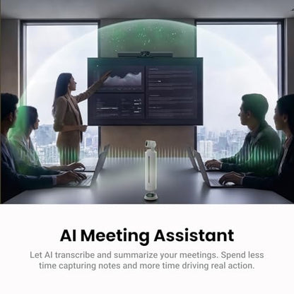 Insta360 Wave AI Conference Speakerphone with Bluetooth, Noise-Canceling Mics, Beamforming, Zoom Certified, AI Transcription & Summary, 32GB Storage for Meetings, Podcasts, Home office and Livestreams - color: Arctic White