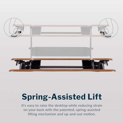 Vari VariDesk Pro Plus 36 Standing Desk Converter – 11 Height Settings + Spring Lift, 2 Tier Design, Keyboard Tray, Fits Desktops 36” Wide x 26.5" Deep – Delivers Fully Assembled (Walnut) - color: Walnut