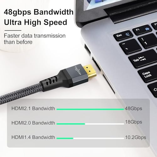 Twozoh 8K HDMI Extension Cable,2 Pack HDMI 2.1 Male to Female Cable, Nylon Braided HDMI Extender Cable Support 8K@60Hz 4K@120Hz 48gbps（1FT） - color: 8K 2-PACK, size: 1 FT