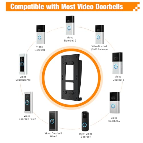 Vinyl Siding Angle Adjustment Doorbell Mount for R-ing Video Doorbell(2020 Release)/1/2/3/4/ Wired/Pro/Pro 2, Doorbell Corner Mounting Bracket Wedge Kit(4" Standard Vinyl Siding Only)
