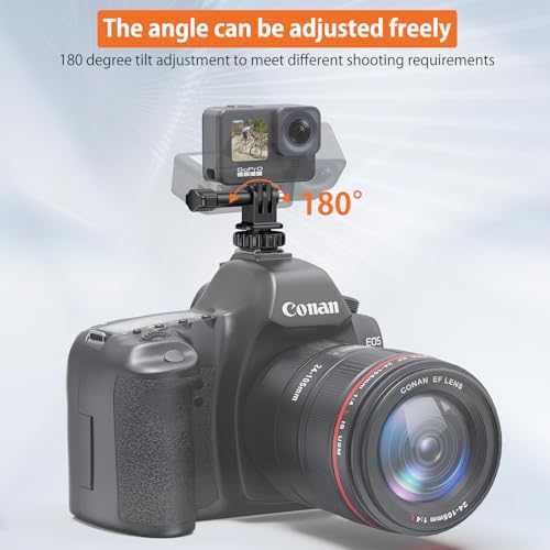 VRIG Hot Shoe Mount Adapter for GoPro Hero 13/12/11/10/9/8/7/6/5, DJI Osmo Action 6/5 Pro/ 4, AKASO Brave 8/7/6 Applicable for Tripod Selfie Stick Monopod and DSLR Camera - style: Cold Shoe to Gopro Adapter