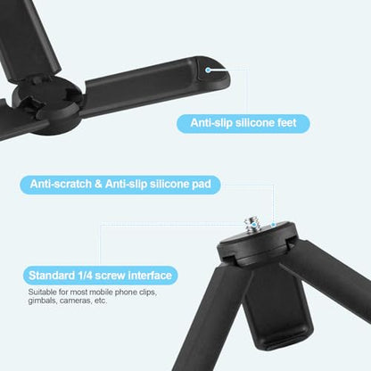 Mini Tripod for DJI Osmo Pocket 3 & 2, Foldable Stand with 1/4″-20 Screw Mount, Portable, Compact Desktop Stand Compatible with Osmo Pocket, DJI Osmo Action 5/4, and Insta360 Ace Pro