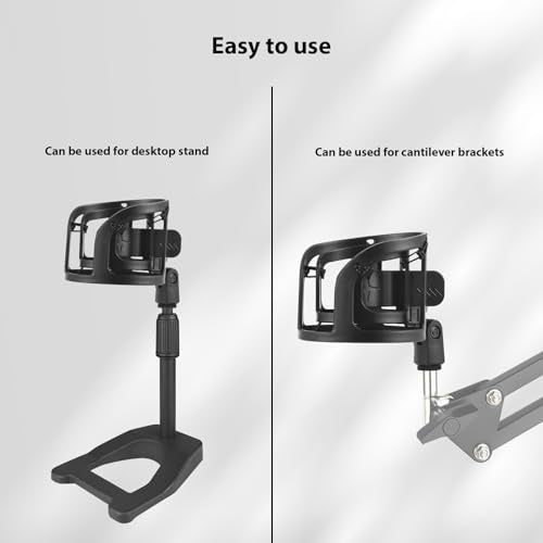Tissting Microphone Shock Mount Mic Clip Holder with 5/8 to 3/8 Adapter -Universal USB Condenser Mic Isolation Clip for Studio Recording Podcasting Live Streaming