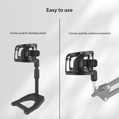 Tissting Microphone Shock Mount Mic Clip Holder with 5/8 to 3/8 Adapter -Universal USB Condenser Mic Isolation Clip for Studio Recording Podcasting Live Streaming