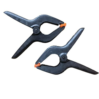 ONDY 2 Pack Of 9” Large Spring Clamps Heavy Duty Nylon Muslin Woodworking Clamps Photo Studio Backdrops Backgrounds Clamps Set, the Jaws Have a Maximum Opening of 4" - size: 9 inch