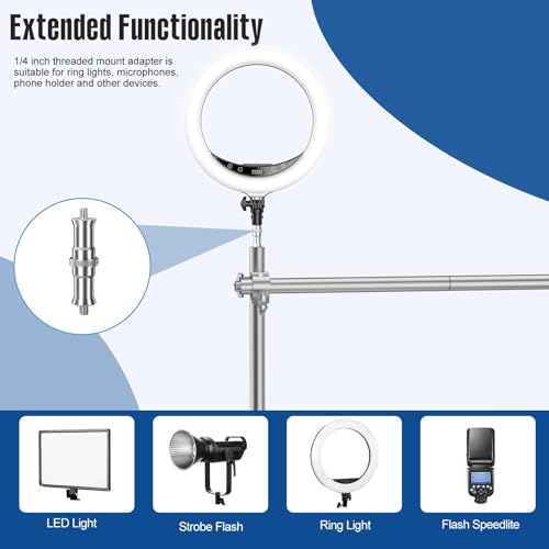 Overhead Camera Mount Rig, Adjustable Aluminum Tabletop Platform for Multi-Device Shooting, Include Dual Ball Heads and Clamp, Supports Max Load 11kg for Product Photography, Live Streams