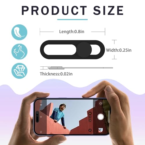 Front Camera Cover Compatible for Phone 17/17 Air/17 Pro/17 Pro Max -Camera Lens Protector, Easy Slide Security Cover, Privacy Slider Protects Your Phone Security-Black