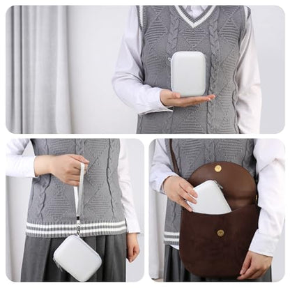 RAIALL Carrying Case for Canon PowerShot ELPH 360 HS A/IXY 650/ Canon IXUS 285 HS/Sony DSCW830/ CAMKORY/VAHOIALD Digital Camera, Vlogging Camera Travel Bag, Mesh Pocket for Batteries, White - color: White