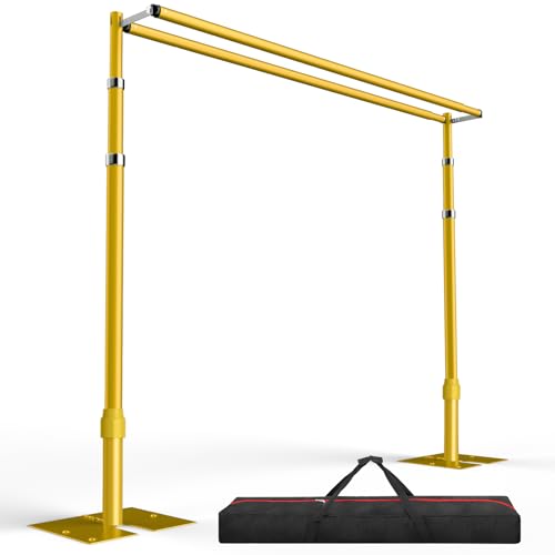 EMART Backdrop Stand Heavy Duty 8.9x10Ft, Double Crossbar Pipe and Drape Photo Background Support Kit, Adjustable Metal Frame with Flat Base for Wedding Birthday Party Decorations-Gold - color: Gold, size: 8.9x10FT