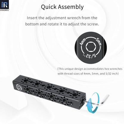 INNOREL CB5 CNC Aluminum Alloy Multi-Function Cheese Handle, Cheese Grip Extension Bar, ARRI Positioning Top Handle Featuring 3/8" and 1/4" Arri Locating Holes for Camera Cage Frames, Cheese Plates - size: CB5
