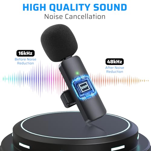 Dual Wireless Lavalier Microphone for iPhone, iPad - Perfect for Video Conferencing, Recording, and Live Streaming