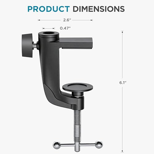 InnoGear Metal Desk Clamp For Microphone Suspension Boom Arm Stand Mic Stand Desk Holder with Adjustable Screw