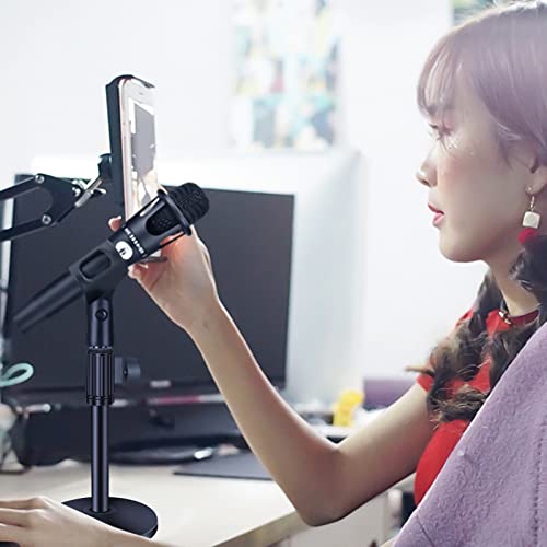 Small Desk Mic stand, Desktop Microphone Stand Adjustable Steel Table Mic Stand with Microphone Clip for Blue Yeti Snowball 10 Inch-14 Inch - size: 1 Pack （10-14 Inch）