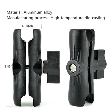 VAUBORTTI Heavy-Duty Camera Wall/Desktop Mount with 1/4"-20 Thread, Aluminum Alloy Arm, Dual Ball Heads, 1-Inch TPU Ball, Free Rotation,Compatible with DSLR, CCTV, RAM B System