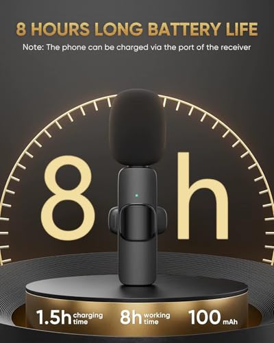 SAKHAR Wireless Lavalier Mic for iPhone & Android USB-C, Dual Clip-On Lapel Mics with DSP Noise Reduction, Plug & Play, 2 Transmitters + Receiver for TikTok, YouTube, Interviews & Video Recording