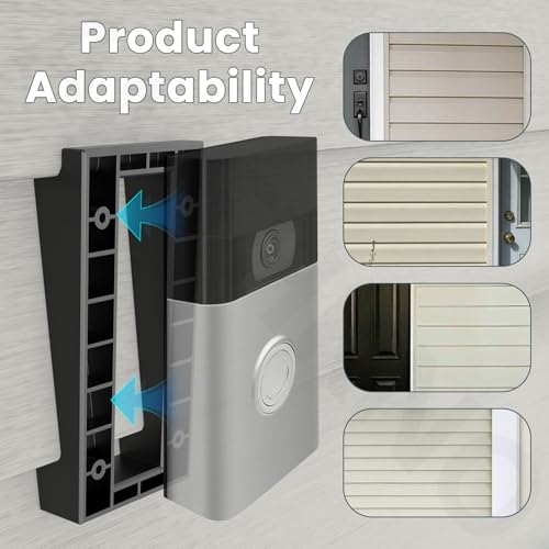 AMTHKNO Video Doorbell Vinyl Siding Mounting/Adapter Angle Adjustment Plate W/Hardware, for Ring Video Door-Bell/VideoD-oorbell, R ing 2, R ing 3, Ring 3 Plus Video Doorbell fit Standard Style Siding