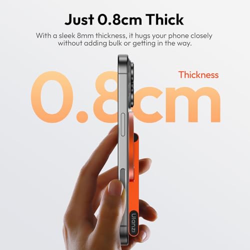 ULANZI MA60 Magnetic Phone Tripod Stand for iPhone - Aluminium Smartphone Mini Tripod Pocket Cell Phone Stand Strong Magnet Quick Mount Compatible with iPhone 16 15 14 13 15 Series, Orange - color: Orange
