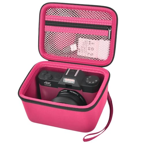 Comecase Vlogging Camera Case Compatible with for Duluvulu/for VJIANGER/for JGIPL/for TEBNGIHNM 4K Digital Cameras for Youtube. Vlog Camera Carrying Storage for Lens and Other Accessories - Red - color: Rose Red, size: M
