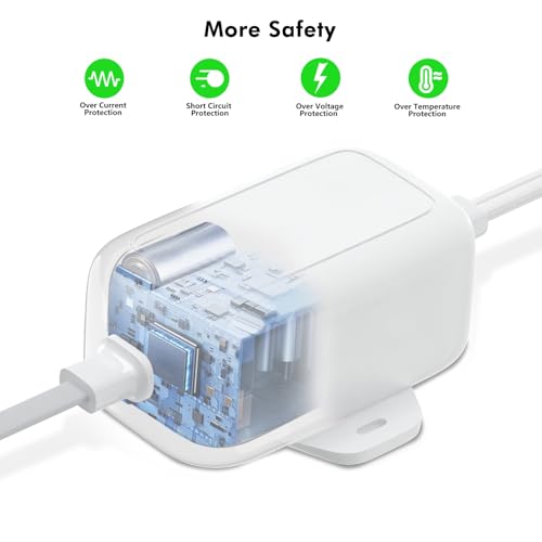 delilyn 25ft/7.5m Power Cable Compatible with Google Nest Cam Outdoor or Indoor, Battery(2nd Gen), Weatherproof 5V 2A Charging Cable for Nest Cam Continuously with One-Piece Molding Adapter