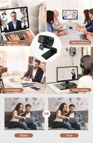 Hprosper 4K Webcam with Microphone for PC, Wide Angle Computer Camera USB Streaming Webcam, Plug & Play External for Laptop Desktop Mac, Streaming Gaming Video Calls with Tripod & Privacy Cover