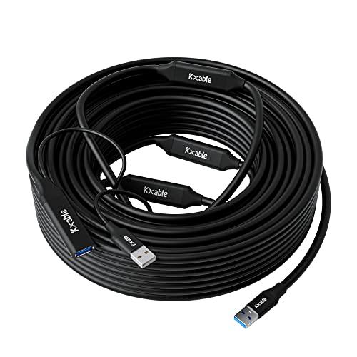 USB 3.0 Active Extension Cable 100 Feet, Type A Male to Female Extender Cord, USB Repeater Cable with 4 Signal Boosters & USB Power Supply, for Laptop, Hard Drive, Printer, Webcam, Xbox, VR, PS4 - size: 100 Feet (Active)