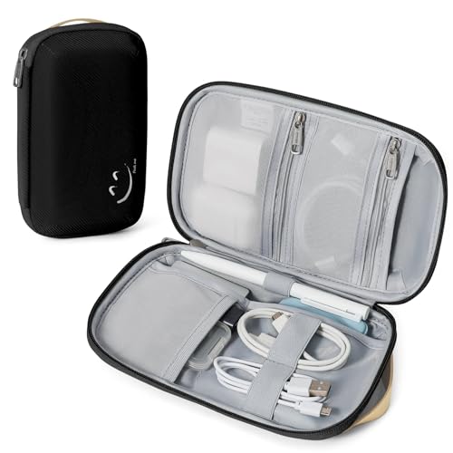 Travelkin Travel Cord Organizer, Small Electronic Organizer Travel Case, Cable Organizer Bag For Cords,Chargers Phone, Sd Card,Usbs (Black) - color: 1-Volcanic Black, size: Small