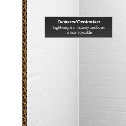 4 ft. Short White Temporary Cardboard Folding Screen - 6 Panels - size: 4 ft Short - 6 Panel