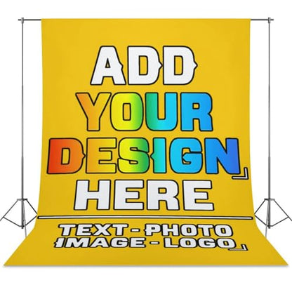 Custom Photography Cloth Design Your Own Photo Logo Text Personalized Backdrops Non-Reflective Non-Penetrating Photoshoot Background Screen Portrait Studio Photobooth Drops 56 X 79 Inches, Deep Yellow - color: Deep Yellow, size: 56"×79"