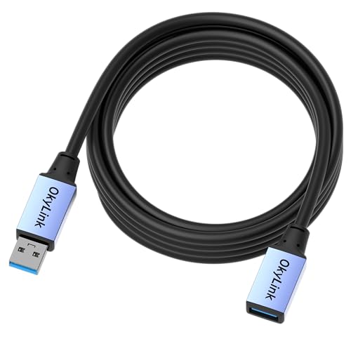 OkyLink USB 3.0/3.2 Gen 1 Extension Cable A to A, Male to Female 5Gbps 10ft | 3m, with Aluminum Housing, Plug and Play,for Hard Drive, SSD, Printer, PC - color: USB3.0(5Gbps), size: 10ft (3m)