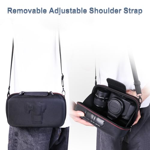 LTGEM Camera Case for Canon EOS Rebel T7 / R50 / R100 / R50 V / T6 / R8 / R10 / RP / SL3 / R5 / T100 DSLR SLR Camera and 18-55mm/18-45mm Lens with Shoulder Strap, Black - color: Black