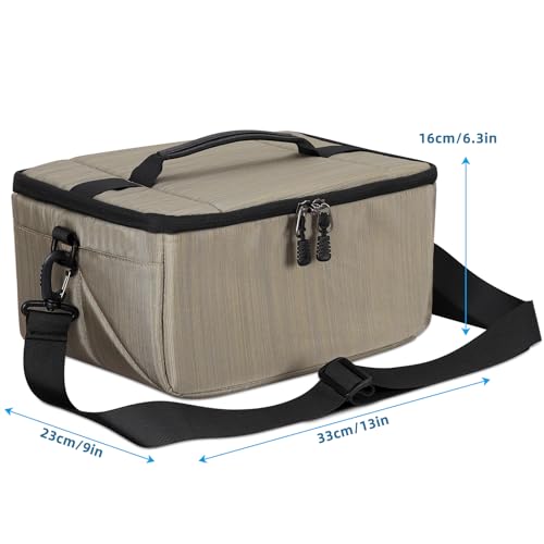 Koolertron Dslr Camera Insert Bag Purse Universal Liner Lens Pouch Partition Protective Cover Waterproof Sleeve for Cannon/Nikon/Sony (Khaki) - color: Khaki