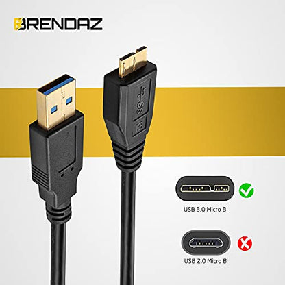 USB 3.0 Interface Cable, A to Micro B Compatible With Canon EOS-1D X Mark II, 7D II, 5DS, 5DS R, EOS 5D IV DSLR, Nikon D5 D850 D810A D810 D500, FujiFilm GFX 50S, X-T2 Camera (10-Feet) - size: 10-Feet