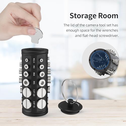 Nitze 36Pcs Camera Screws and Wrenches Storage Kit, with 1/4", 3/8", M2.5, M3, M4, M5 Screws, 3/8" to 1/4" Thread Adapters, Wrenches and Srcrewdriver, Easy to Carry - N74D