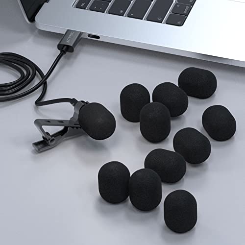 Cubilux Foam Cover for Lavalier Lapel Microphone, Windscreen for Mini Clip-On Lav MIC, 10-Pack 10mm - color: Foam Cover, 10-Pack