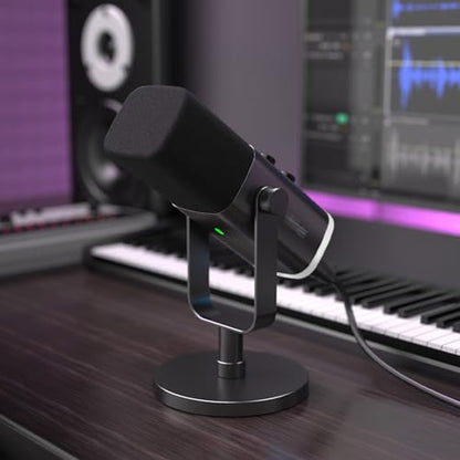 LEFXMOPHY AM8 Pop Filter, Windscreen Compatible with FIFINE AM8 Microphone Replacement Flocked Protector Black Cover