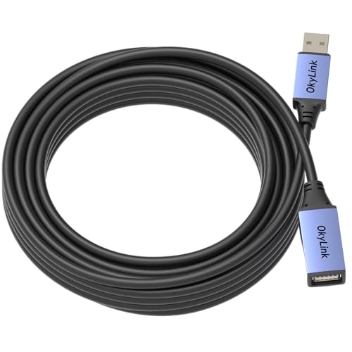 OkyLink Active USB 2.0 Extension Cable A to A, Male to Female 32ft(10M) | 480Mbps Signal booster cord, compatible with printer, mouse, keyboard, scanner, camera - size: 32ft (10m)