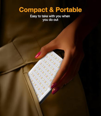 Coolpow Portable Selfie Light【84 LED】Rechargeable Phone Fill Lights with Clip【3 Light Modes】Portable Led Clip on Light for iPhone/Tablet/Laptop CRI97+ Perfect for Selfies Makeup TikTok Video Recording