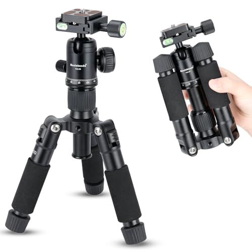 Koolehaoda 20" Mini Tabletop Tripod with 360° Ball Head, Portable - Black | Aluminum Desktop Tripod Stand, Load up to 11lbs, for DSLR Camera Video Camcorder Phone, Compact Lightweight Design - color: Black