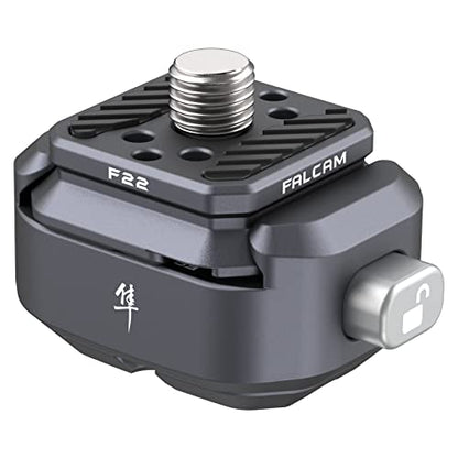 FALCAM F22 Basic Quick Release Plate Kit, Camera Mounting Adapter Convert 1/4" Thread to F22 QR System, 22mm Aluminum Camera Accessory Kit for Filmmaker & Photographer, Fits for Sony Canon DSLR Tripod - color: F22 Basic QR System