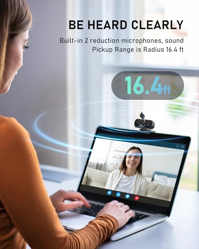 saylas 2.5K Webcam for PC with Microphone, Noise Cancellation, 110 FOV, USB Web Cam, Privacy Cover and Tripod, Plug&Play Computer Camera for Laptop, Desktop, Mac, Zoom, Skype - color: 2.5K/110°FOV