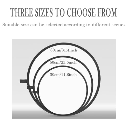 2 in 1 Lighting Reflectors Portable Collapsible Round Light Reflector Water-Resistant Photography Outdoor Lighting Portrait Fill Light (Silver, 30cm)