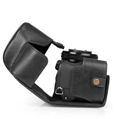 Mega Gear Genuine Leather Camera Case for Sony Alpha a6700 (16-50mm) - Stylish and Protective - Black - color: Black