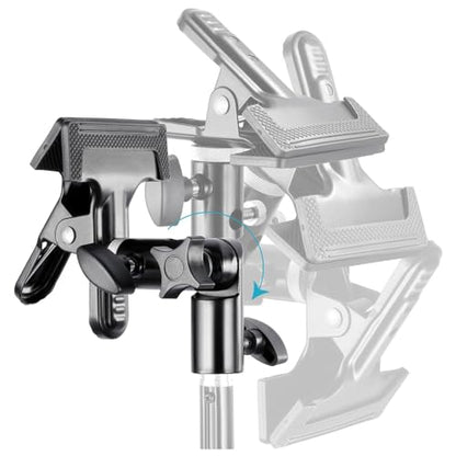 2 PCS Heavy Duty Metal Clamp Holder with 5/8" Light Stand Attachment Reflector Clamp with Umbrella Hole and Screw Mount for Photo Studio Reflectors | Reflector Clamp, Umbrella Hole, Screw Mount, Photo Studio Reflectors