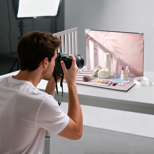 Product Photography Backdrops with Shadow Boards, 9Pcs 18 Curated Patterns Photography Prop Kit, Portable Small Photo Backdrop Board and PVC-Coated UGC Backdrops for Food Jewelry Mini Items, 16x11.5in