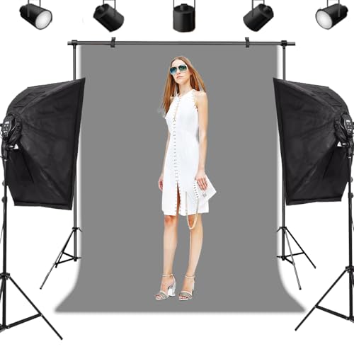 Grey Photography Backdrop Studio Photography Film & Television Portraiture Interview Programs Product Display Home Videos Parties Exhibition Halls Wedding Backdrops 5x7FT - color: Grey, size: 5x7FT